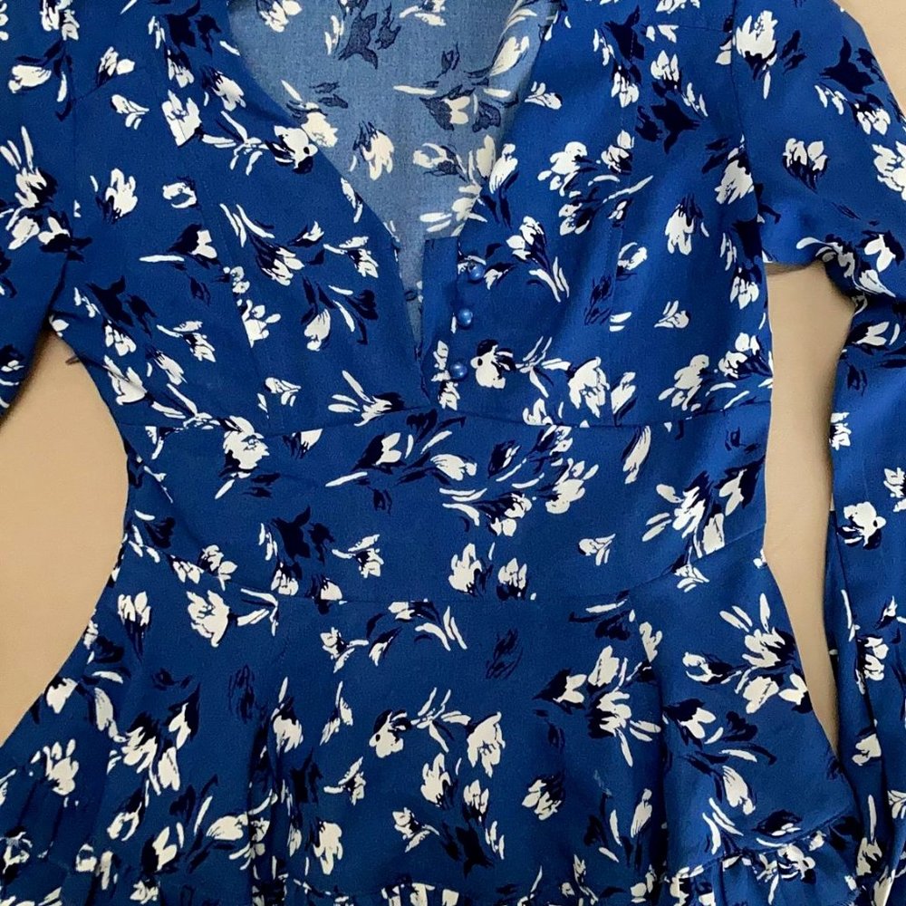 Blue Shirt Light Peplum